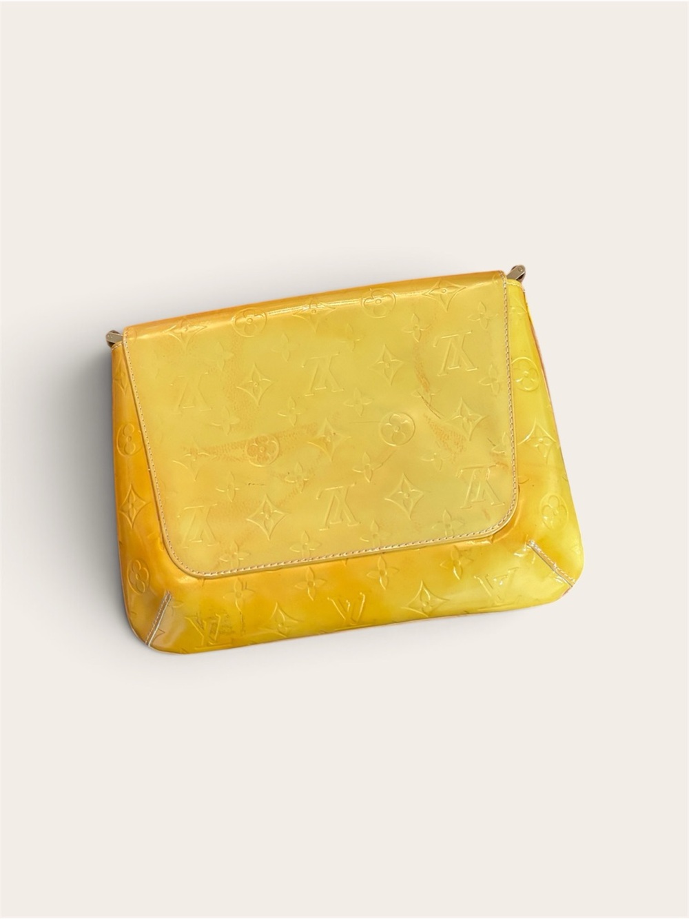 Louis Vuitton Yellow Vernis Monogram Flap Clutch - Picture 2 of 3